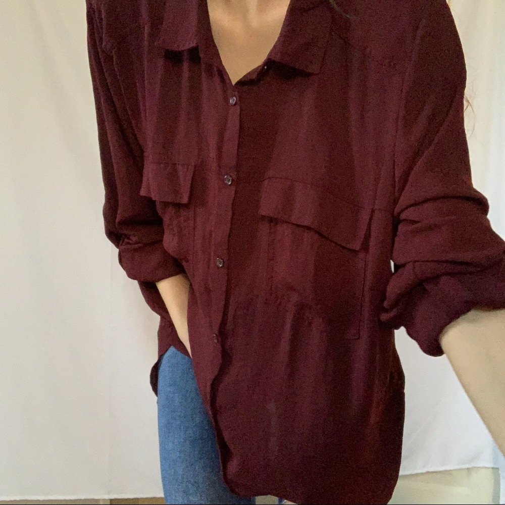 a.n.a Maroon Button Down